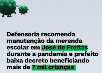 Defensoria recomenda manutenção da merenda escolar em José de Freitas